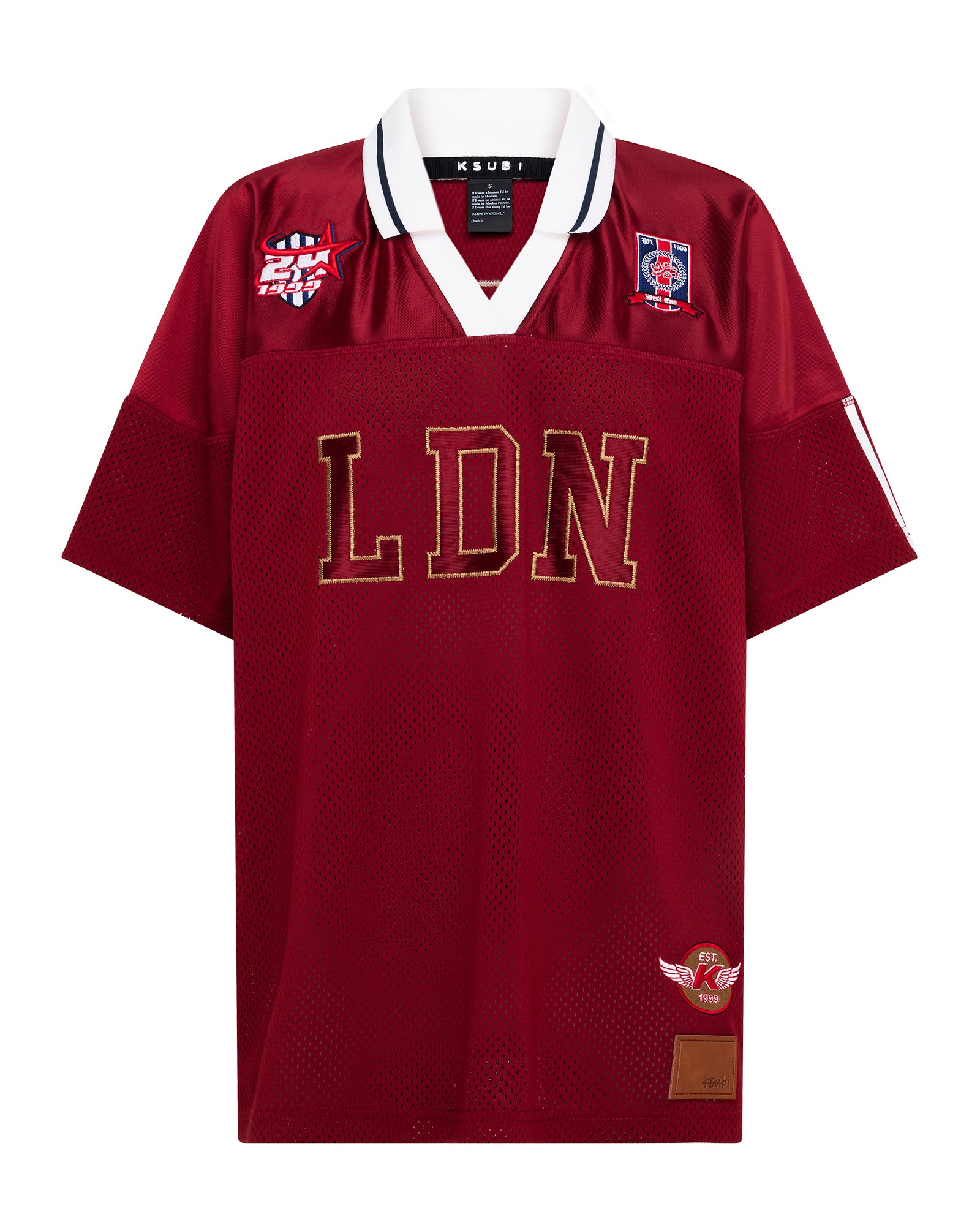 Womens Ldn Boyfriend Ss Jersey Garnet Fashion Tops - Image 7