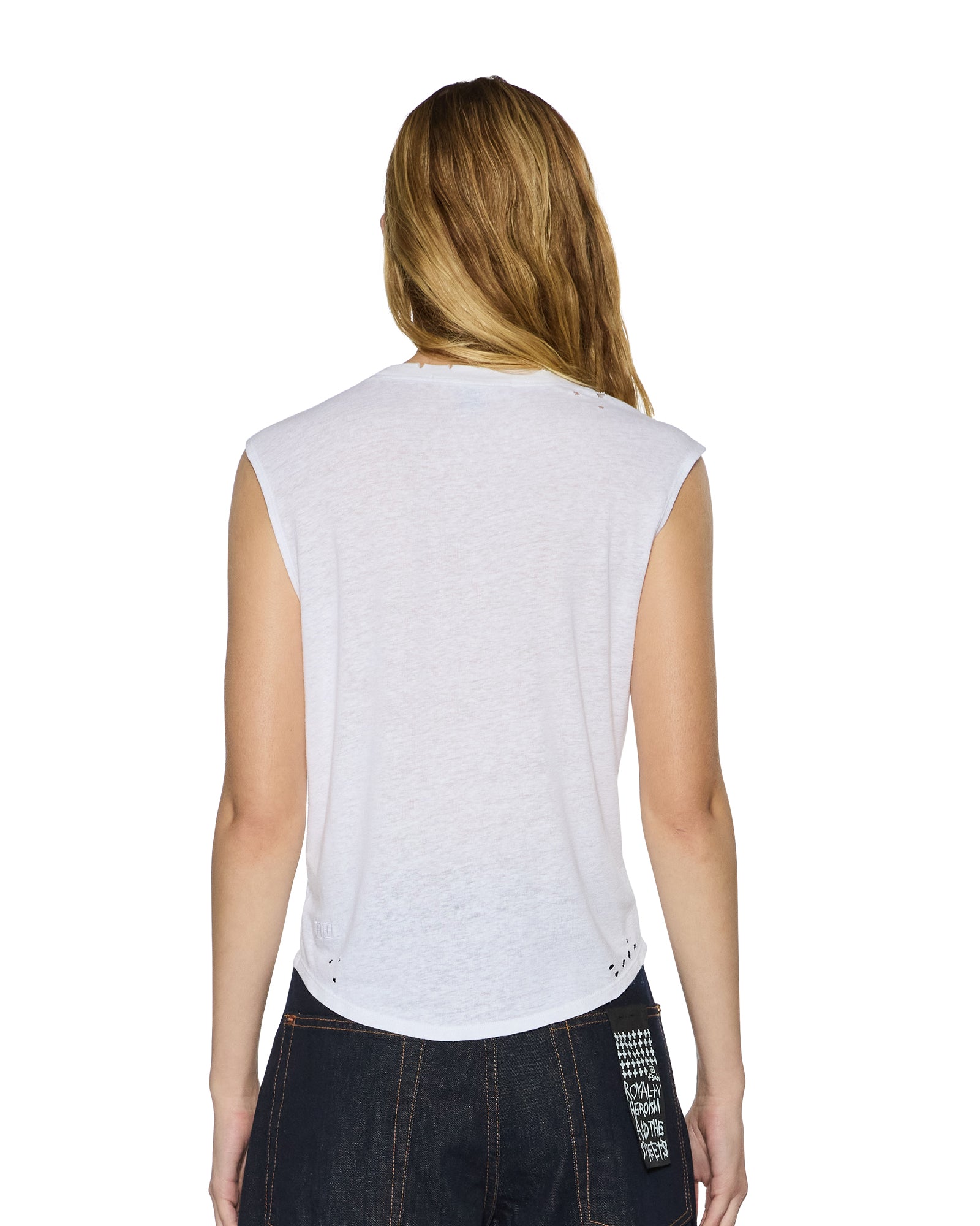 Womens Motor Oil Moss Tank White Fashion Tops - Image 3