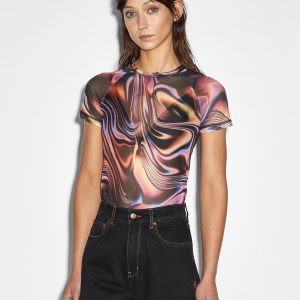 Visions Mesh Short Sleeve T-shirt - Multi Print