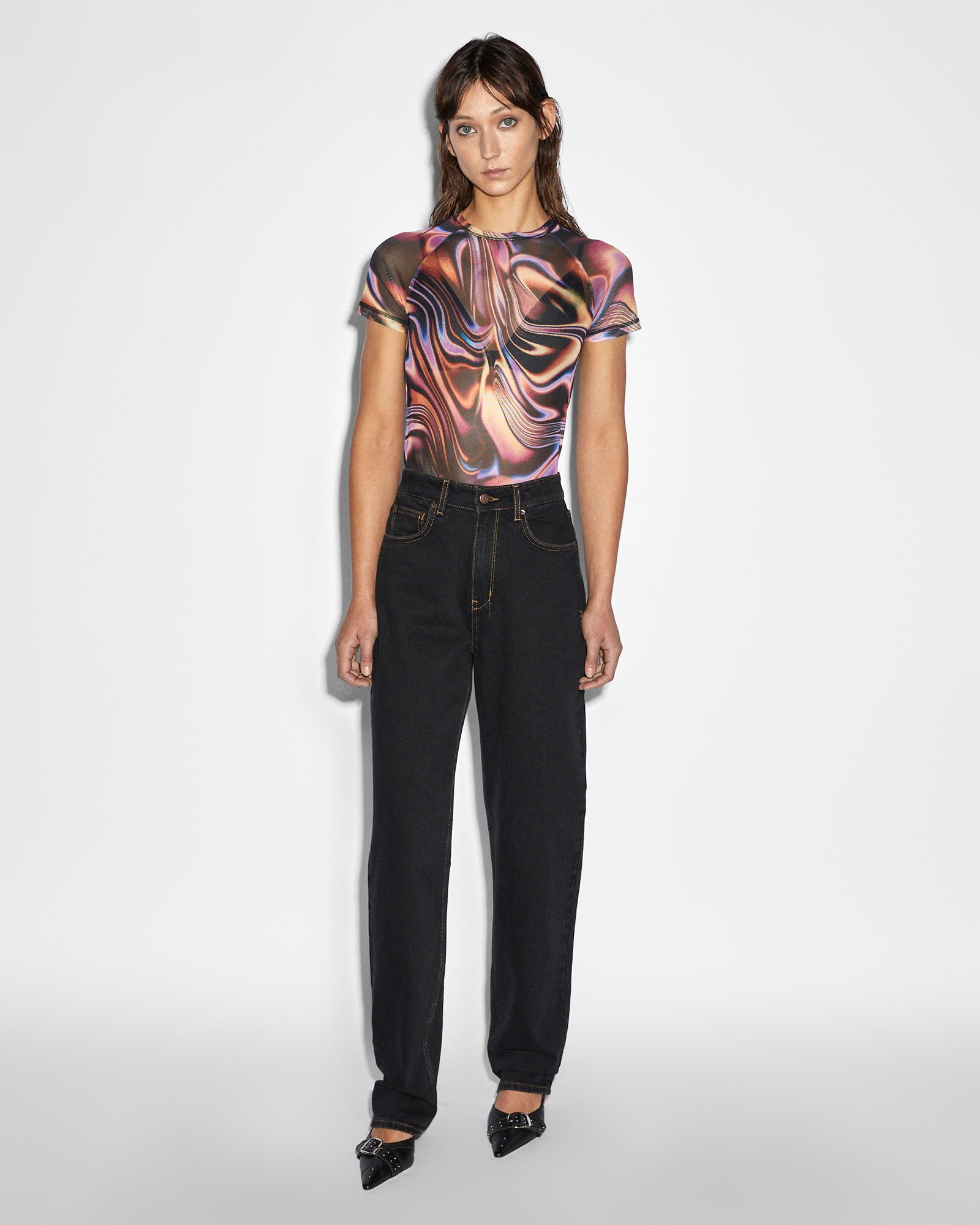Visions Mesh Short Sleeve T-shirt - Multi Print - Image 3