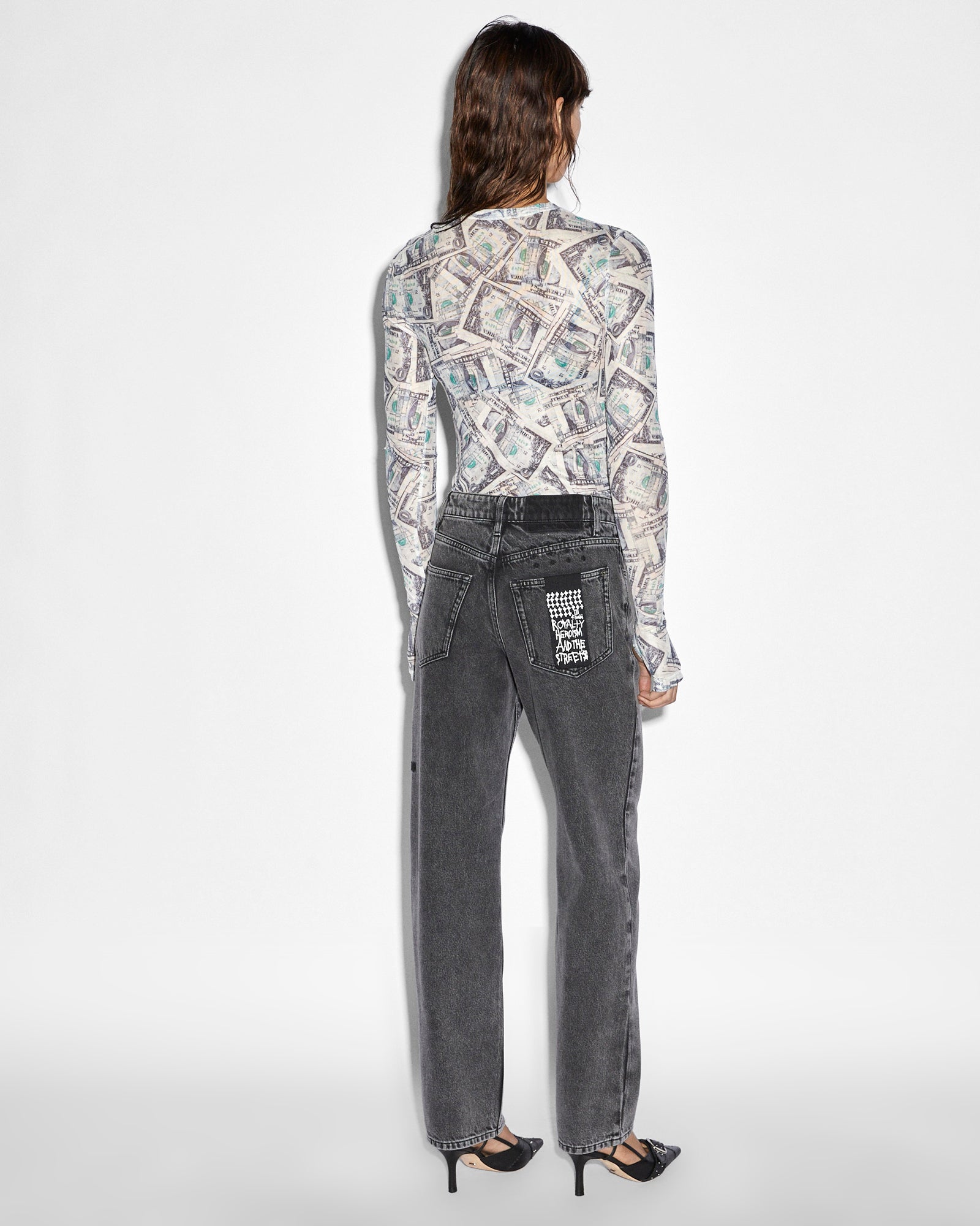 Paper Long Sleeve Mesh T-shirt - Print - Image 4