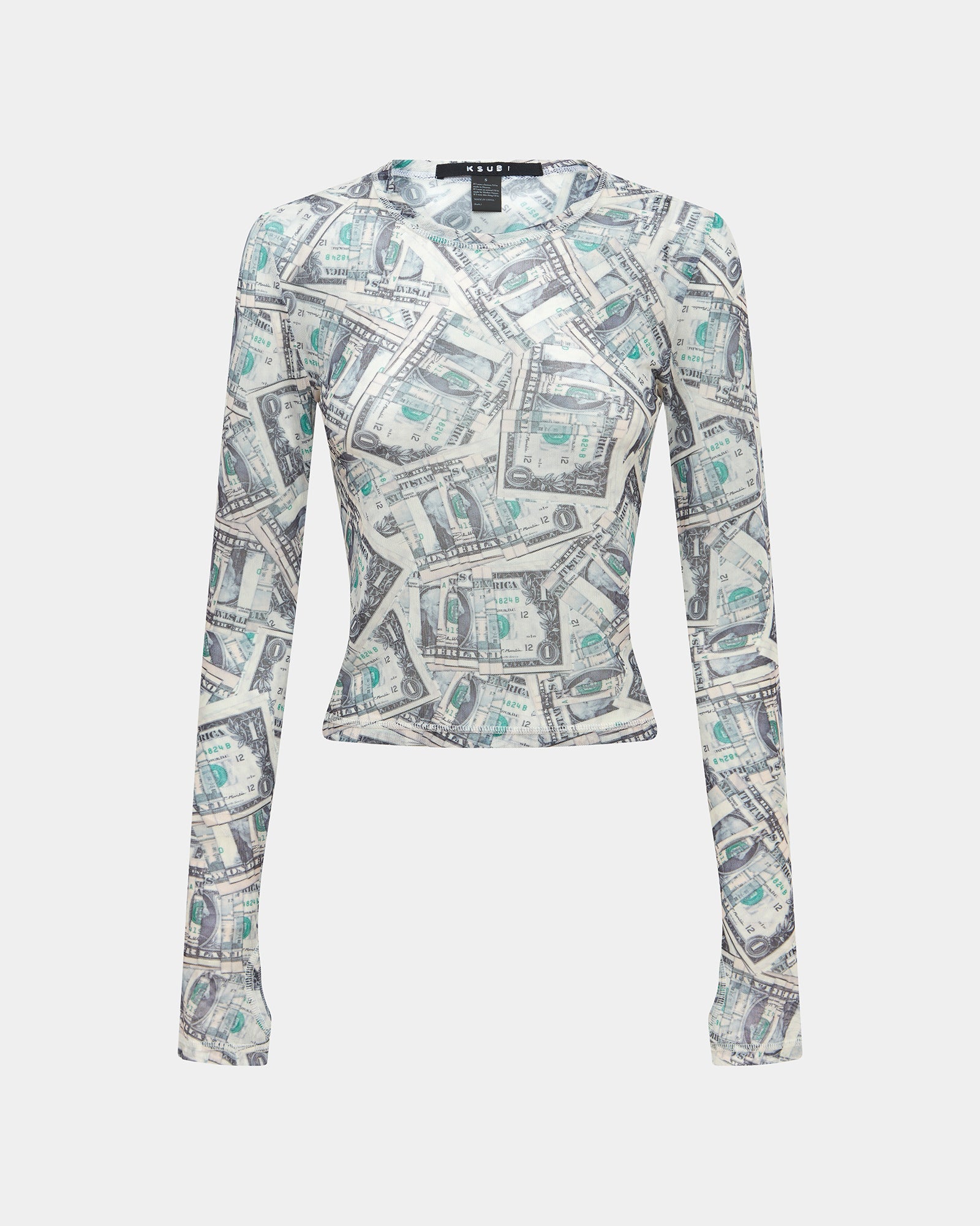 Paper Long Sleeve Mesh T-shirt - Print - Image 5