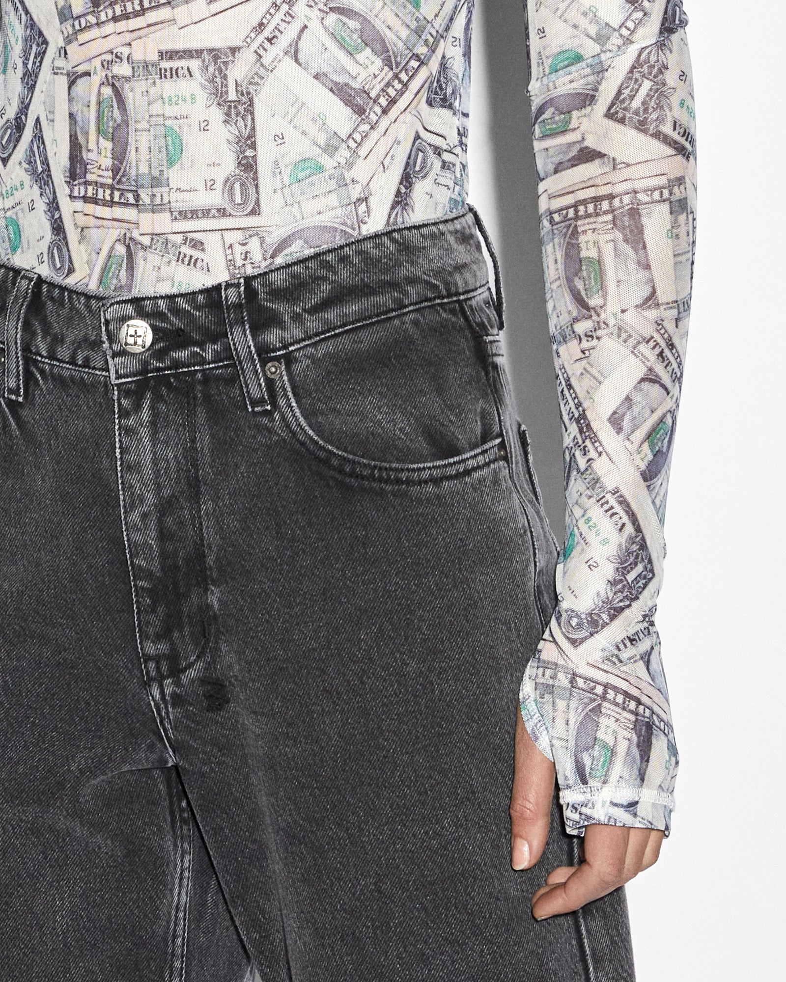 Paper Long Sleeve Mesh T-shirt - Print - Image 6