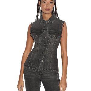 Spark Vest Lovestruck - Black Denim