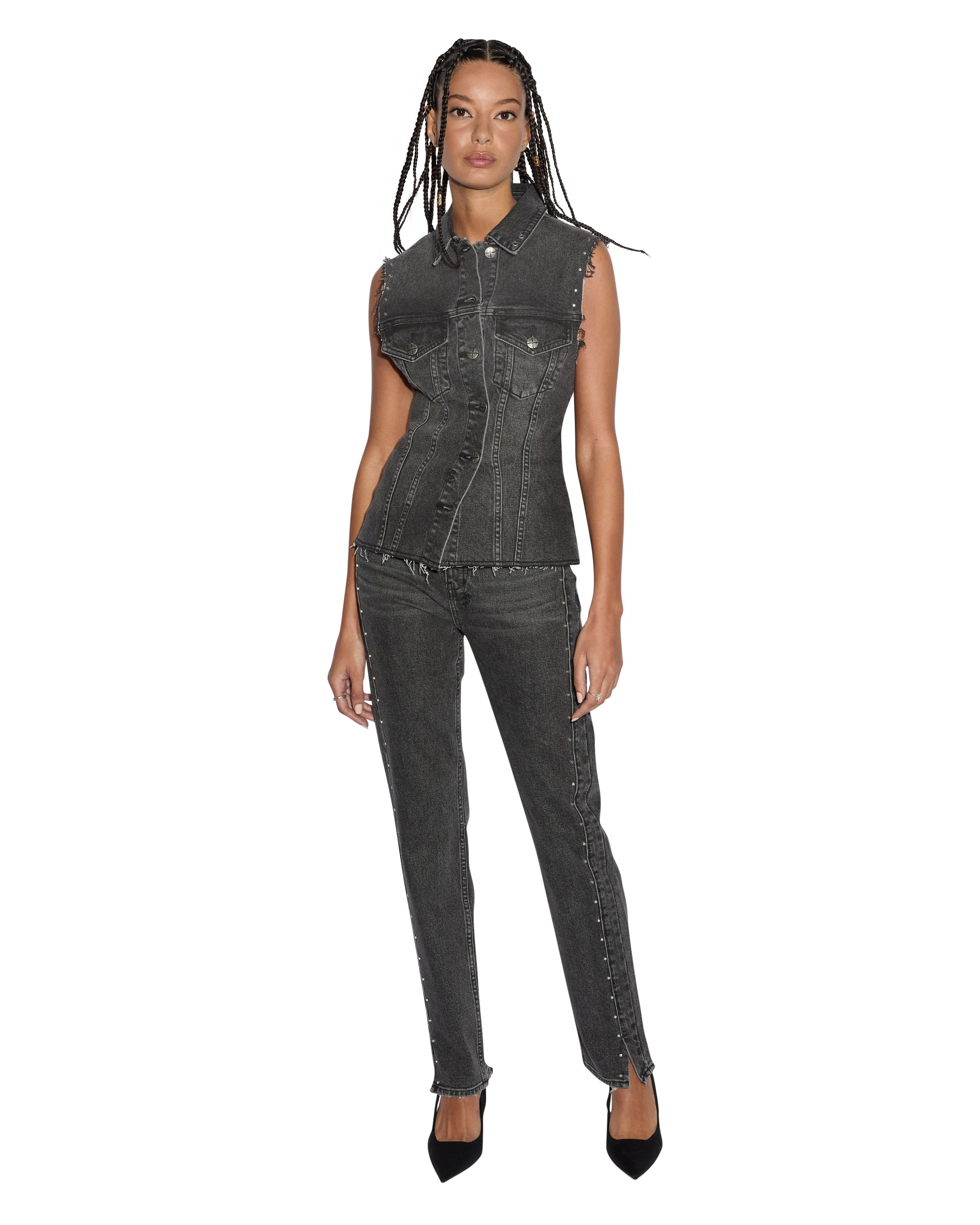 Spark Vest Lovestruck - Black Denim - Image 3