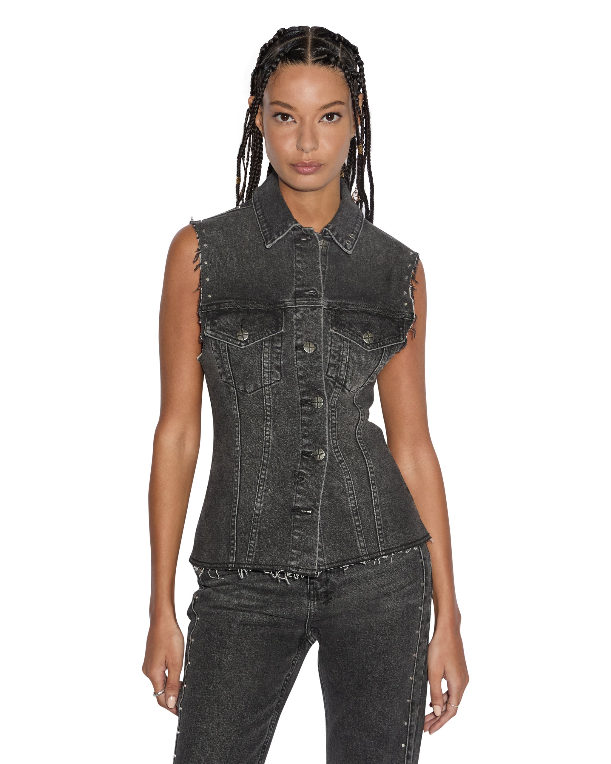 Spark Vest Lovestruck - Black Denim - Image 7