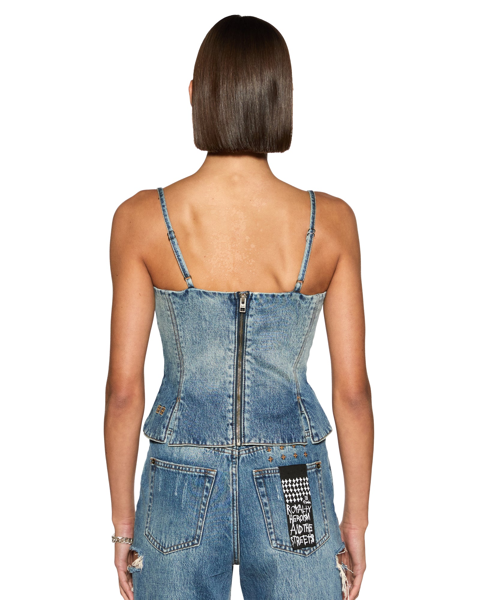 Athena Bustier Top - Medium Wash Denim - Image 3