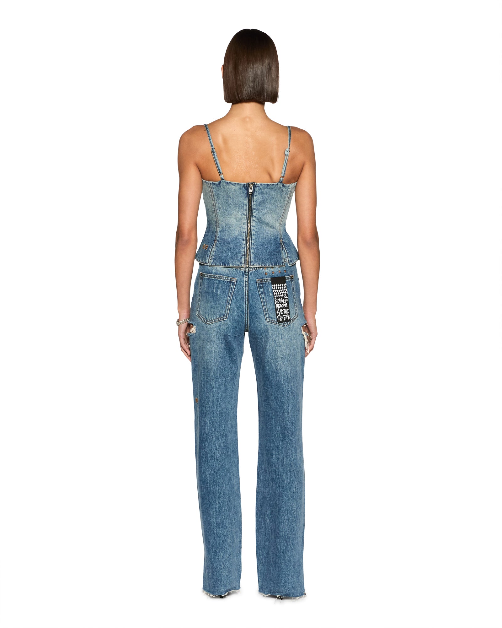 Athena Bustier Top - Medium Wash Denim - Image 5