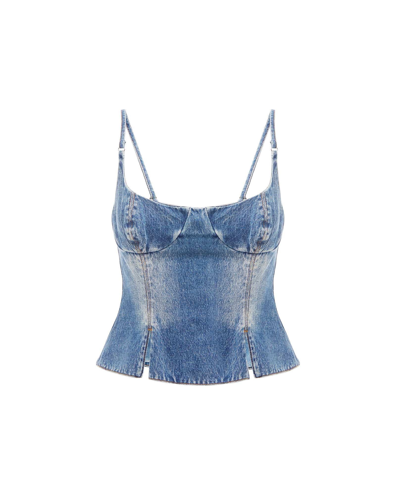 Athena Bustier Top - Medium Wash Denim - Image 6