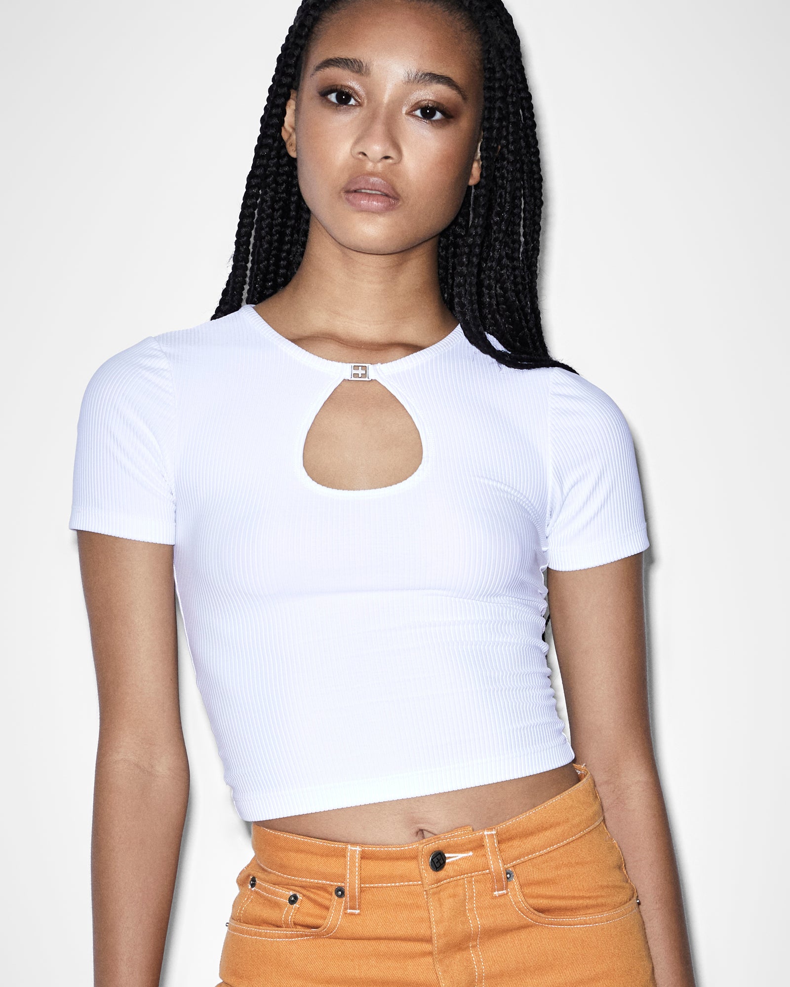 Charmed Keyhole Tee White - Image 4