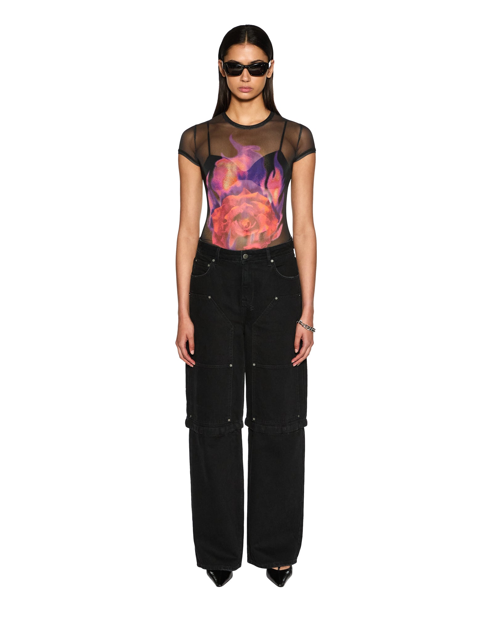 Ablaze Mesh Short Sleeve Tee - Black - Image 2