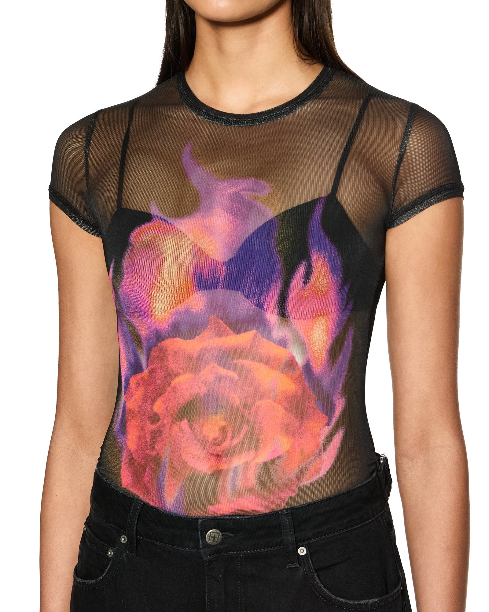 Ablaze Mesh Short Sleeve Tee - Black - Image 3
