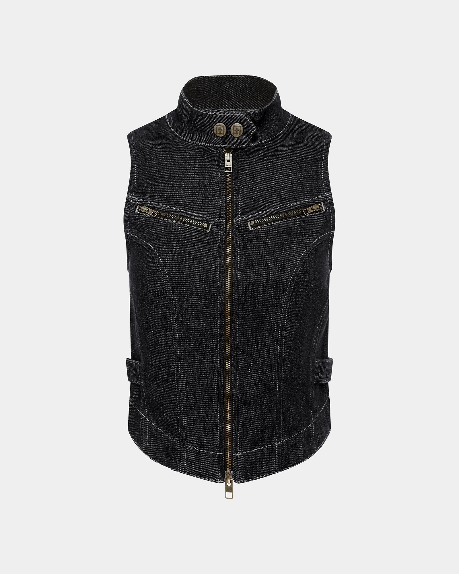 Paradigm Gilet Womens Tops - Midnight Black - Image 5
