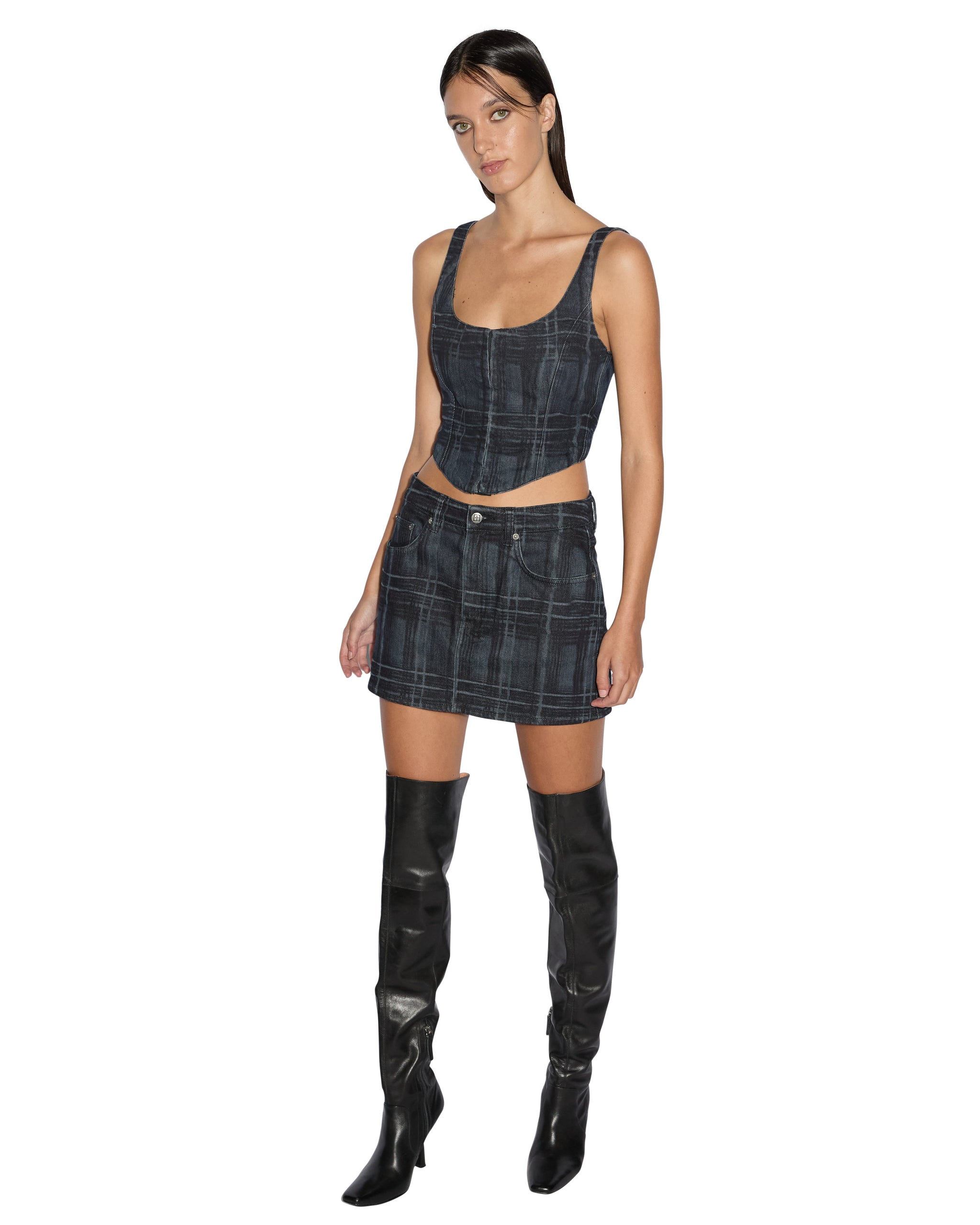 Gigi Bustier Skool Womens Tops - Blue/Black - Image 2