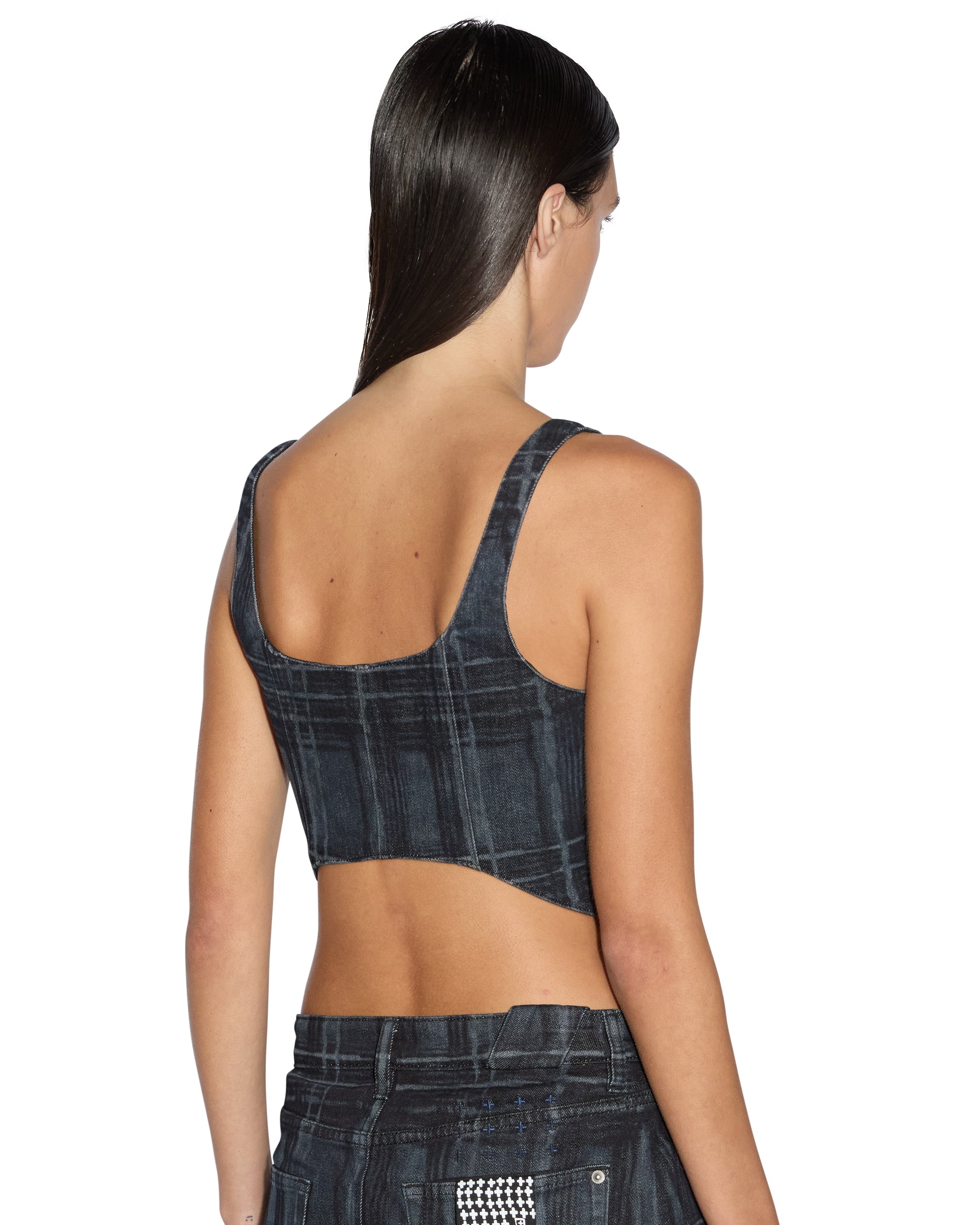 Gigi Bustier Skool Womens Tops - Blue/Black - Image 3
