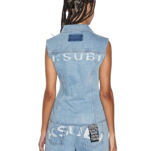Spark Vest Torn Up - Blue Denim