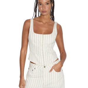 Gigi Bustier Prophetik Womens Tops - White Denim