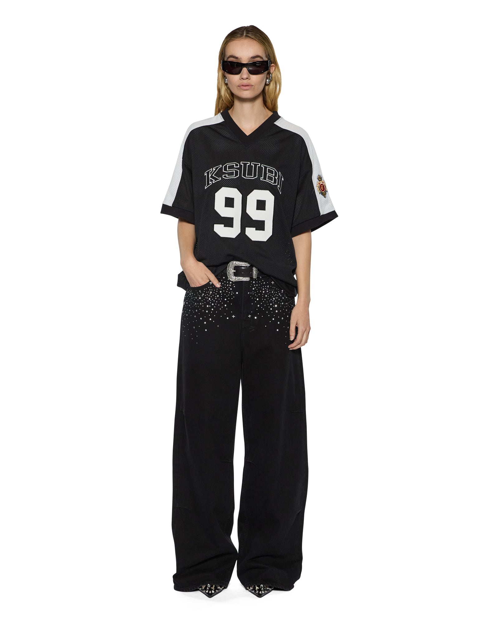 Womens 99 Ss Jersey Black Tees - Image 2