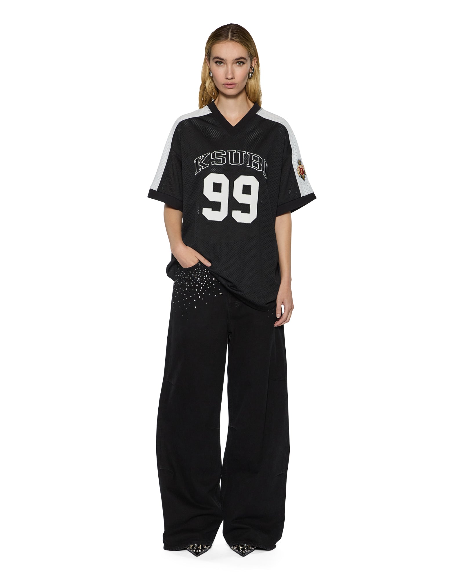 Womens 99 Ss Jersey Black Tees - Image 3