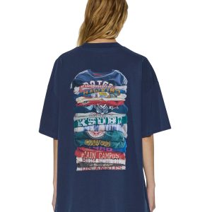 Womens Stacks Boyfriend Ss Tee Ink Blue Tees