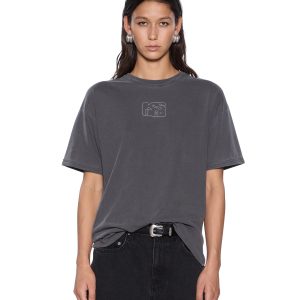 Womens Stacked Stitch Oh G Ss Tee Charcoal Tees