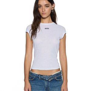 Womens Staple Ss Tee White Sheer Tees