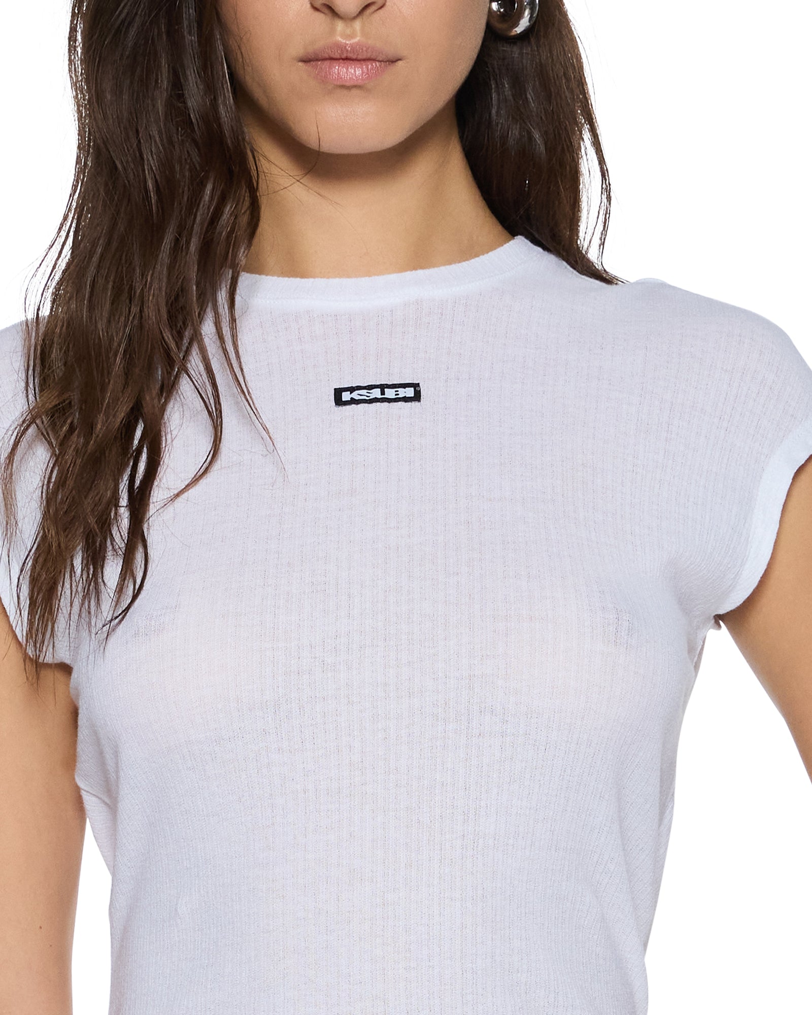 Womens Staple Ss Tee White Sheer Tees - Image 3