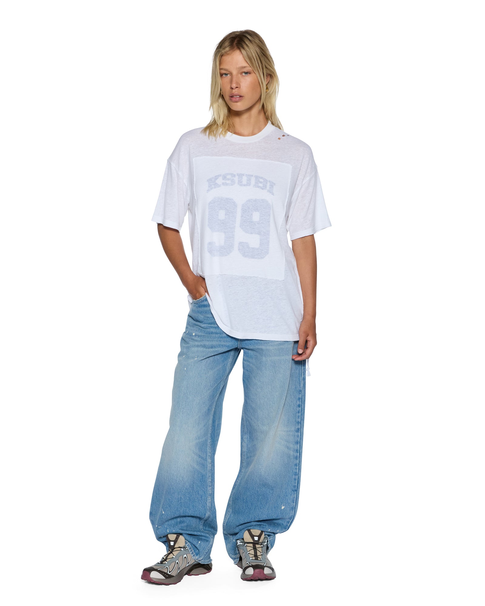 Womens 99 Oh G Tee Slub White Tees - Image 2