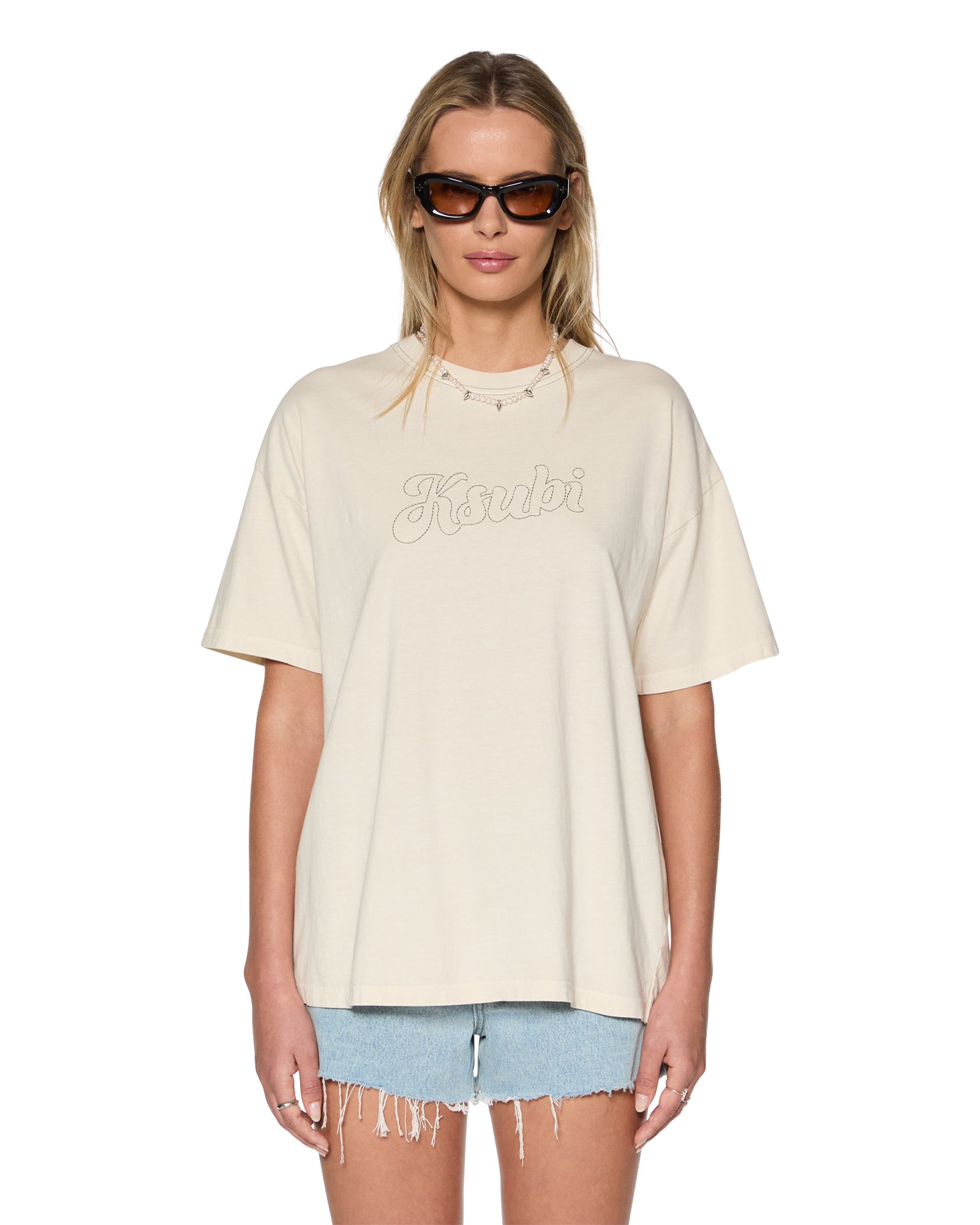 Sketch Oh G Slice Ecru Oversized Tee - Image 2
