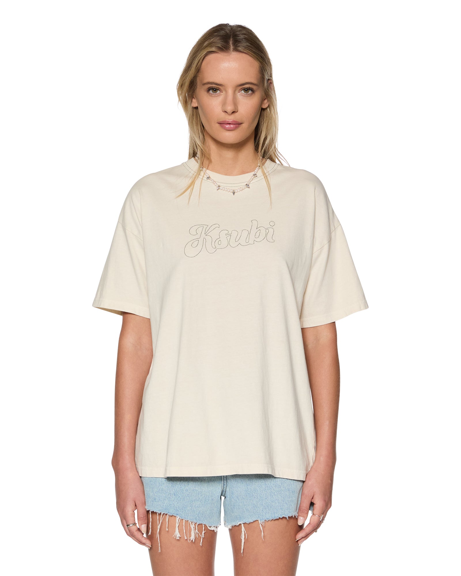 Sketch Oh G Slice Ecru Oversized Tee - Image 6