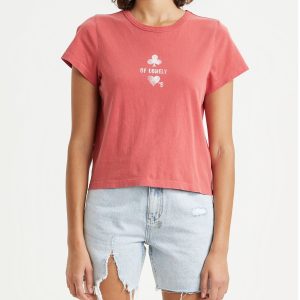 Womens Lonely Heart Mini Ss Tee Red Tees