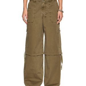 Baggy Cargo Detachable Straight Leg Pant - Khaki