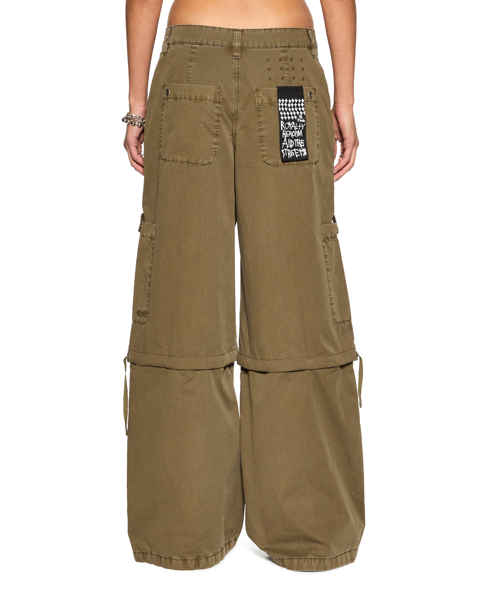 Baggy Cargo Detachable Straight Leg Pant - Khaki - Image 7
