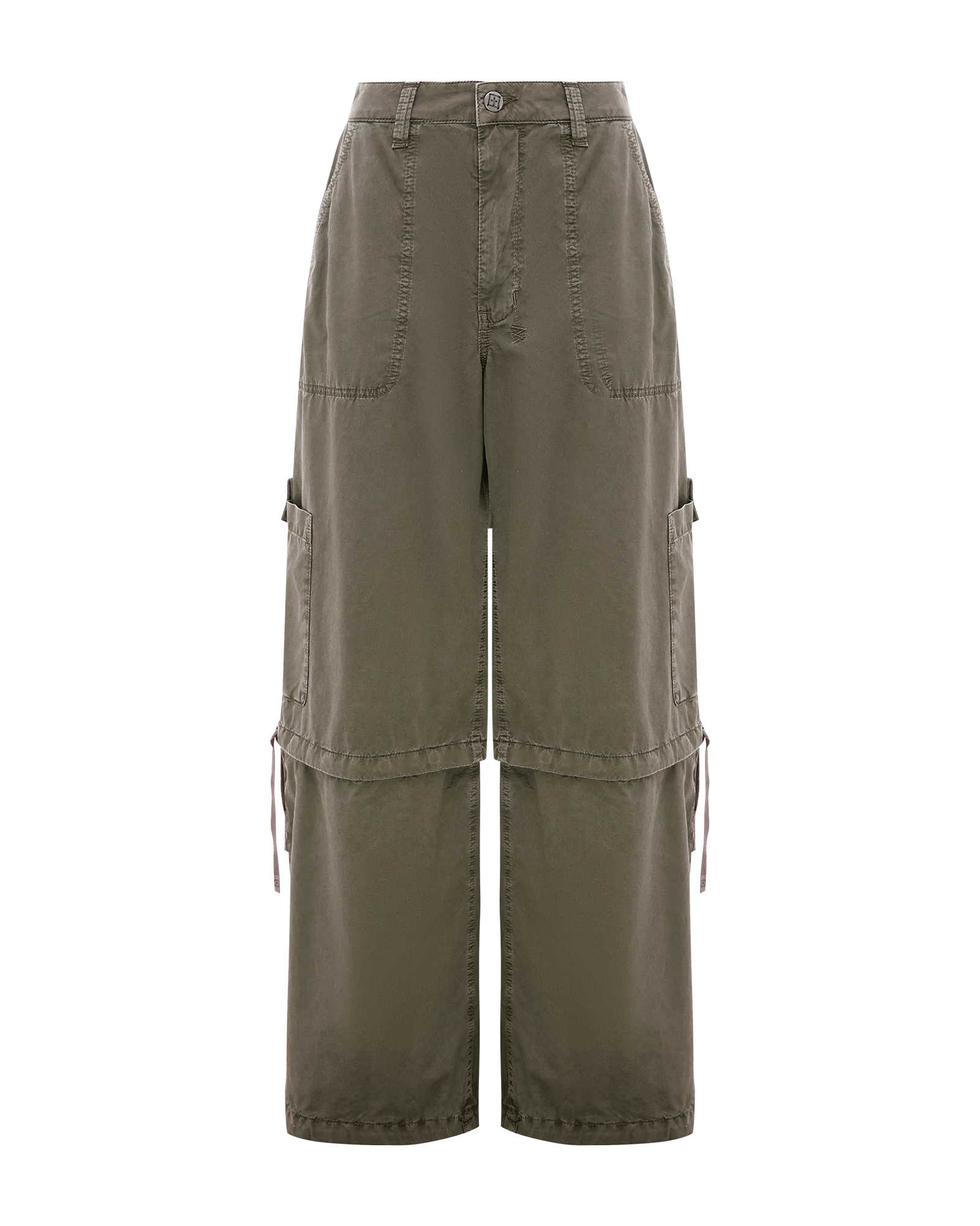 Baggy Cargo Detachable Straight Leg Pant - Khaki - Image 8