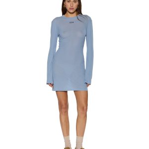 Womens Crawford Ls Dress Ice Blue Dresses