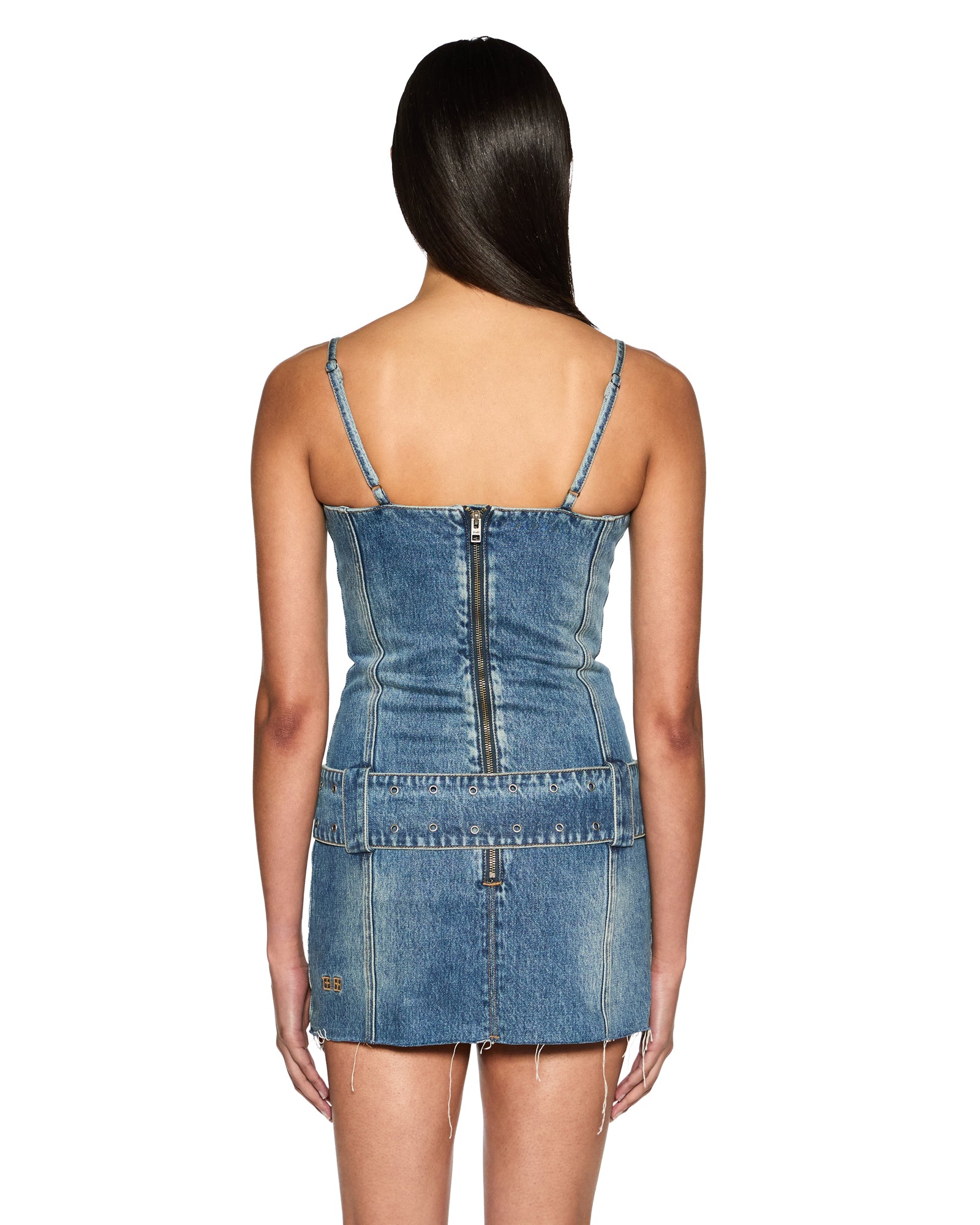 Dauphine Belted Mini Dress - Aged Denim - Image 3