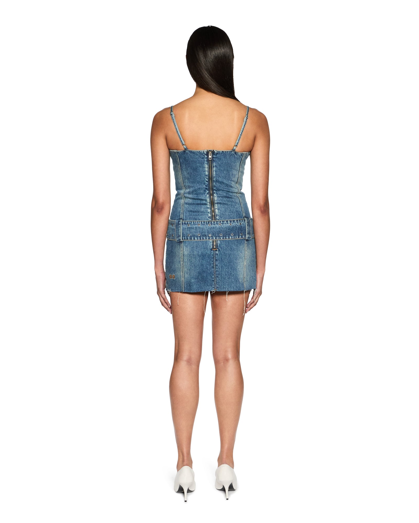 Dauphine Belted Mini Dress - Aged Denim - Image 6