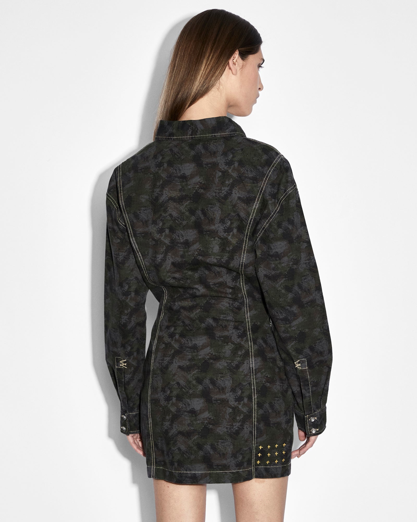 Buy Cutout Shirt Dress Camo | Cotton Mini Dress | KSUBI - Image 3