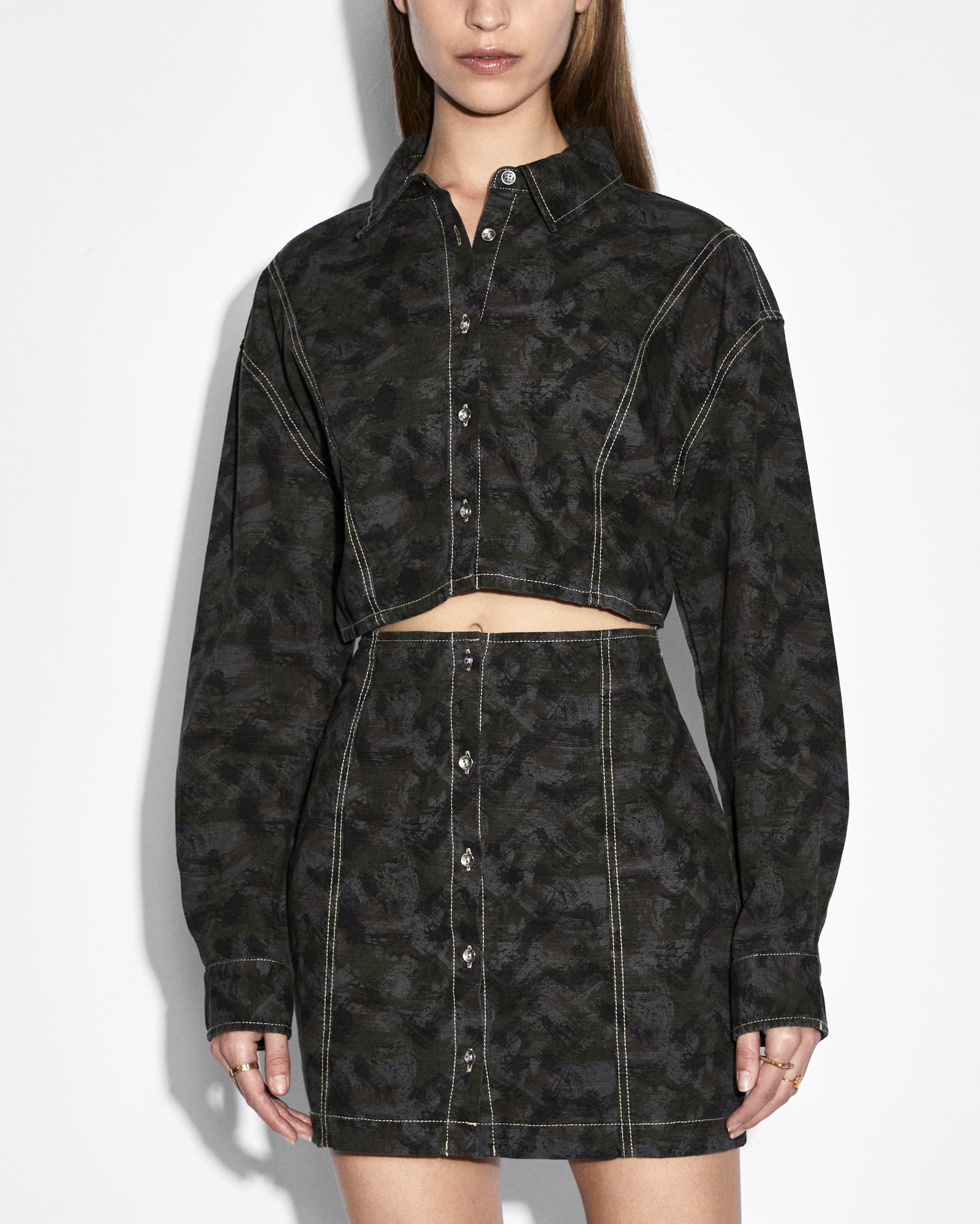 Buy Cutout Shirt Dress Camo | Cotton Mini Dress | KSUBI - Image 6