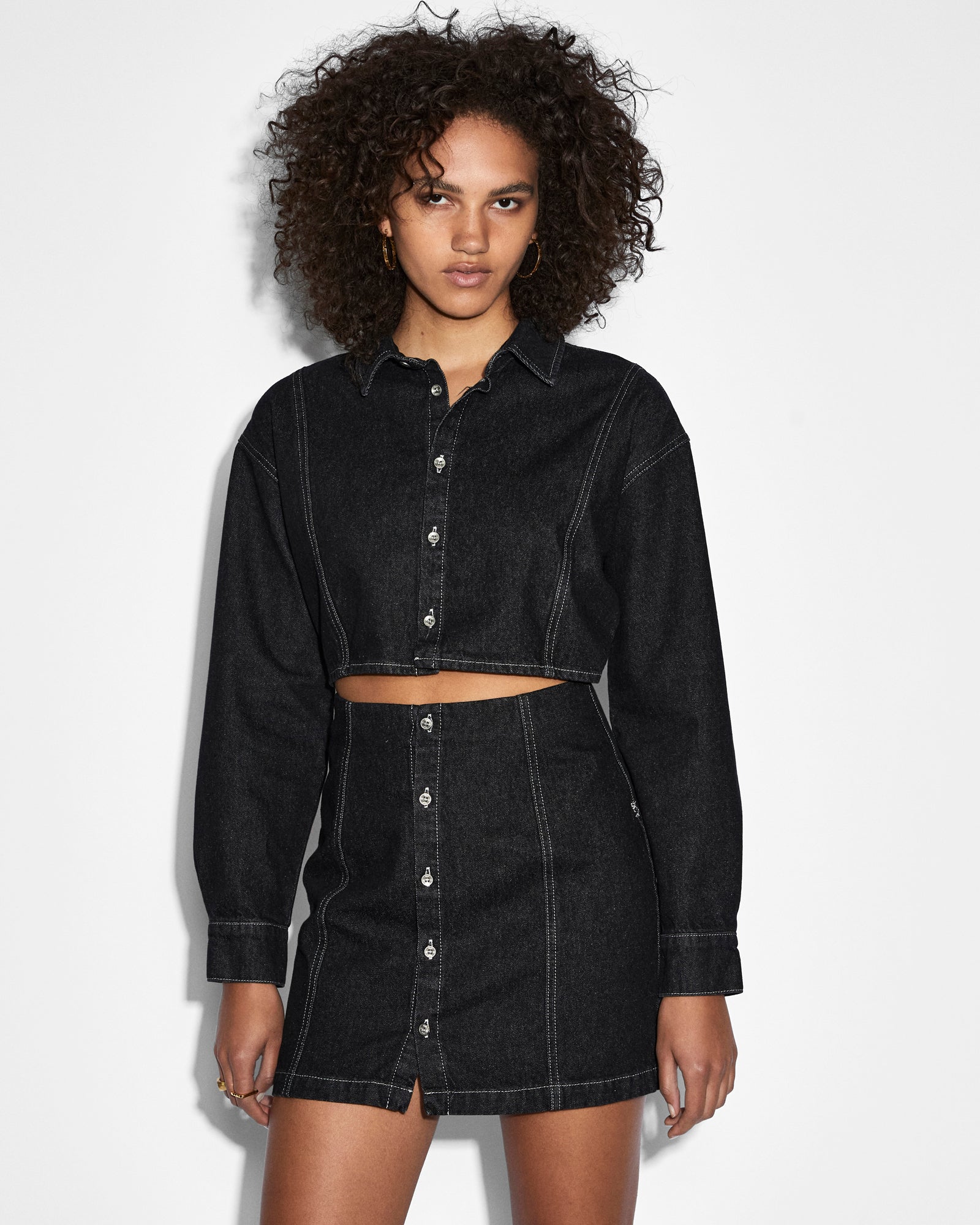 Buy Cutout Shirt Dress Midnight | Cotton Mini Dress | KSUBI