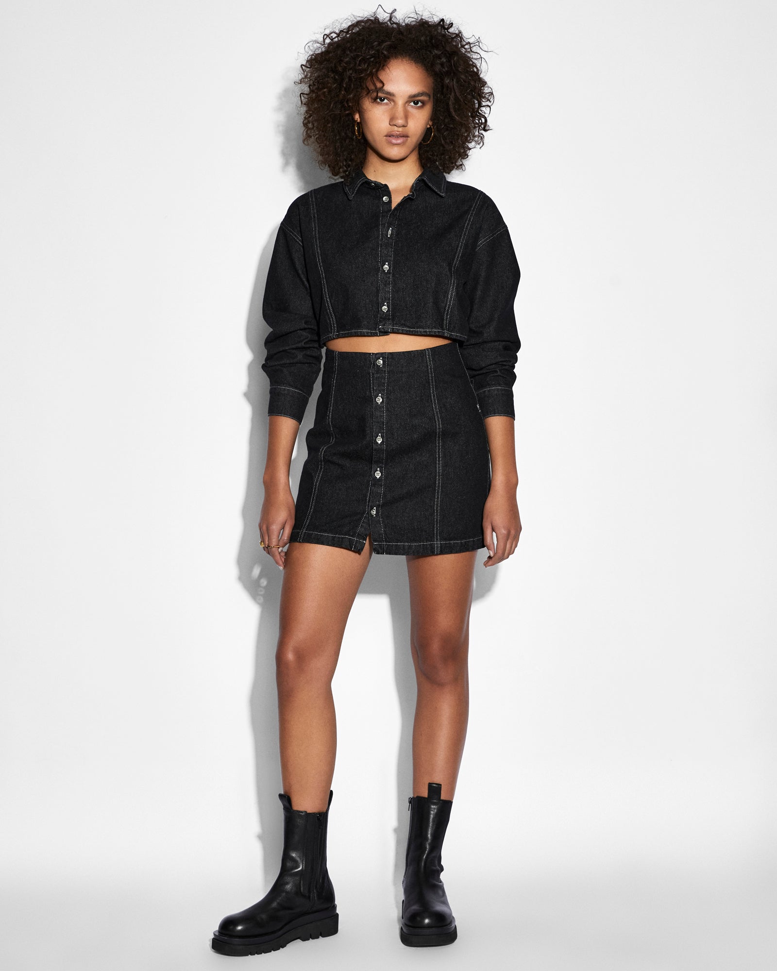 Buy Cutout Shirt Dress Midnight | Cotton Mini Dress | KSUBI - Image 2