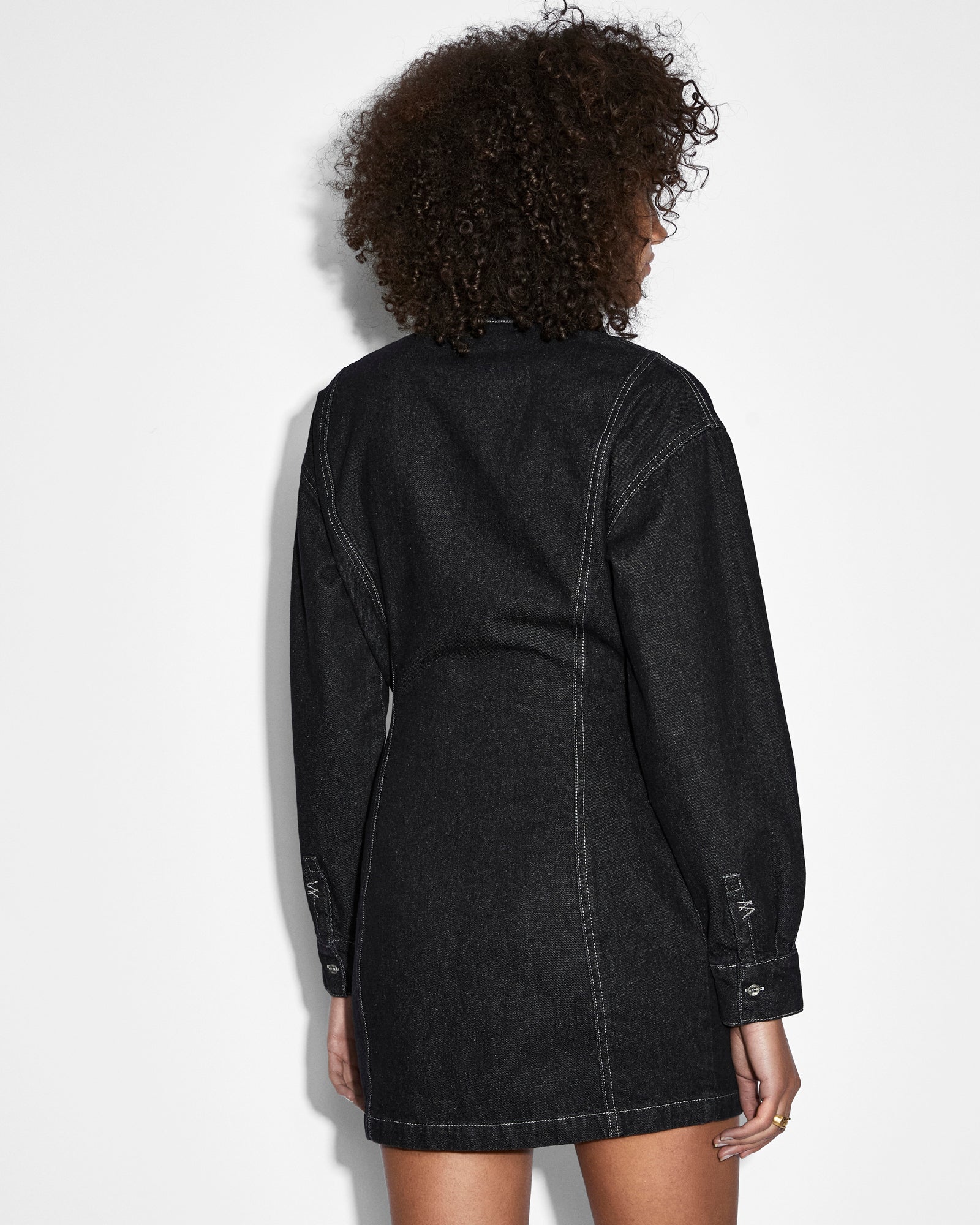 Buy Cutout Shirt Dress Midnight | Cotton Mini Dress | KSUBI - Image 3