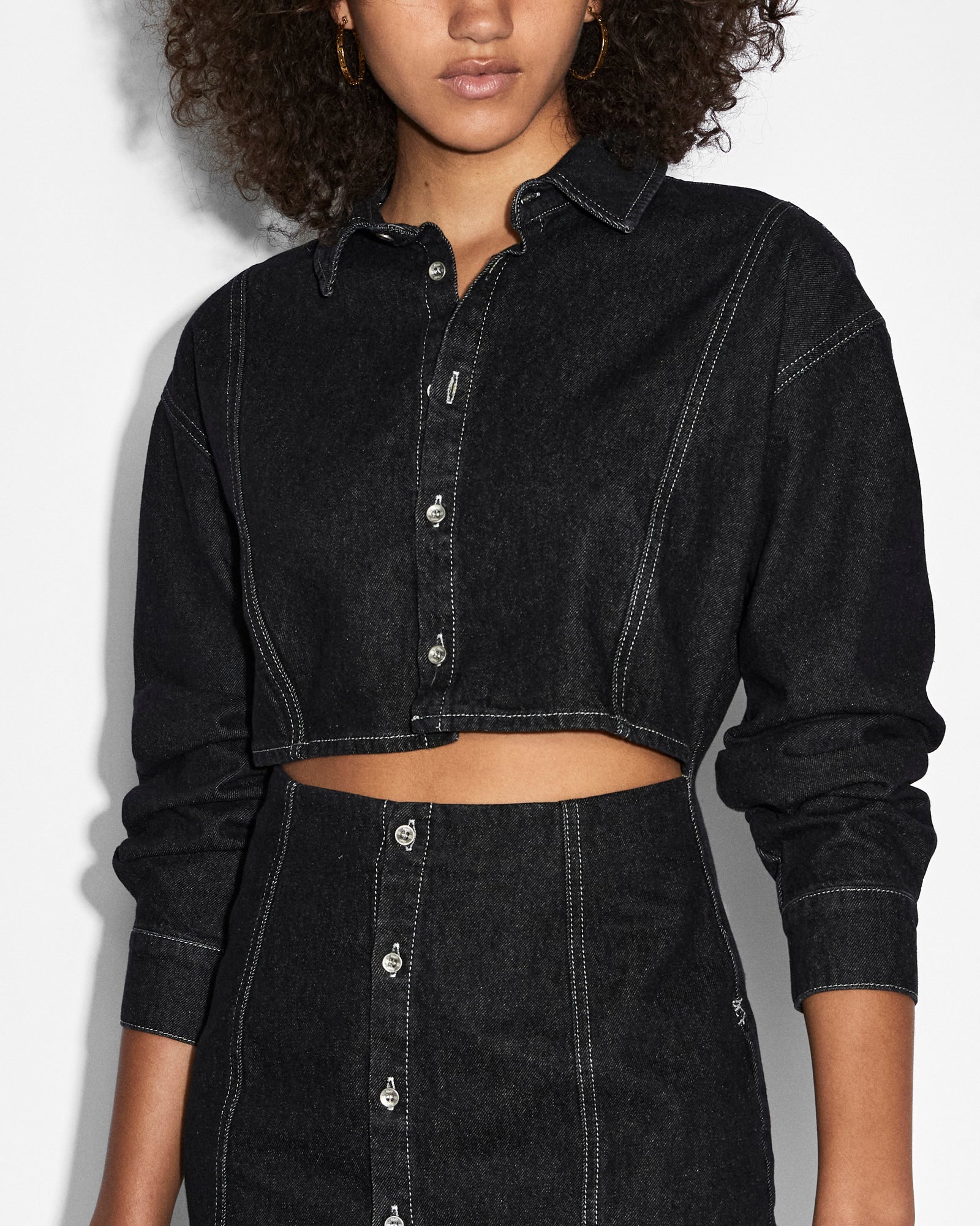 Buy Cutout Shirt Dress Midnight | Cotton Mini Dress | KSUBI - Image 4