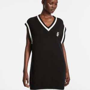 Cross Dollar Knit Dress Black