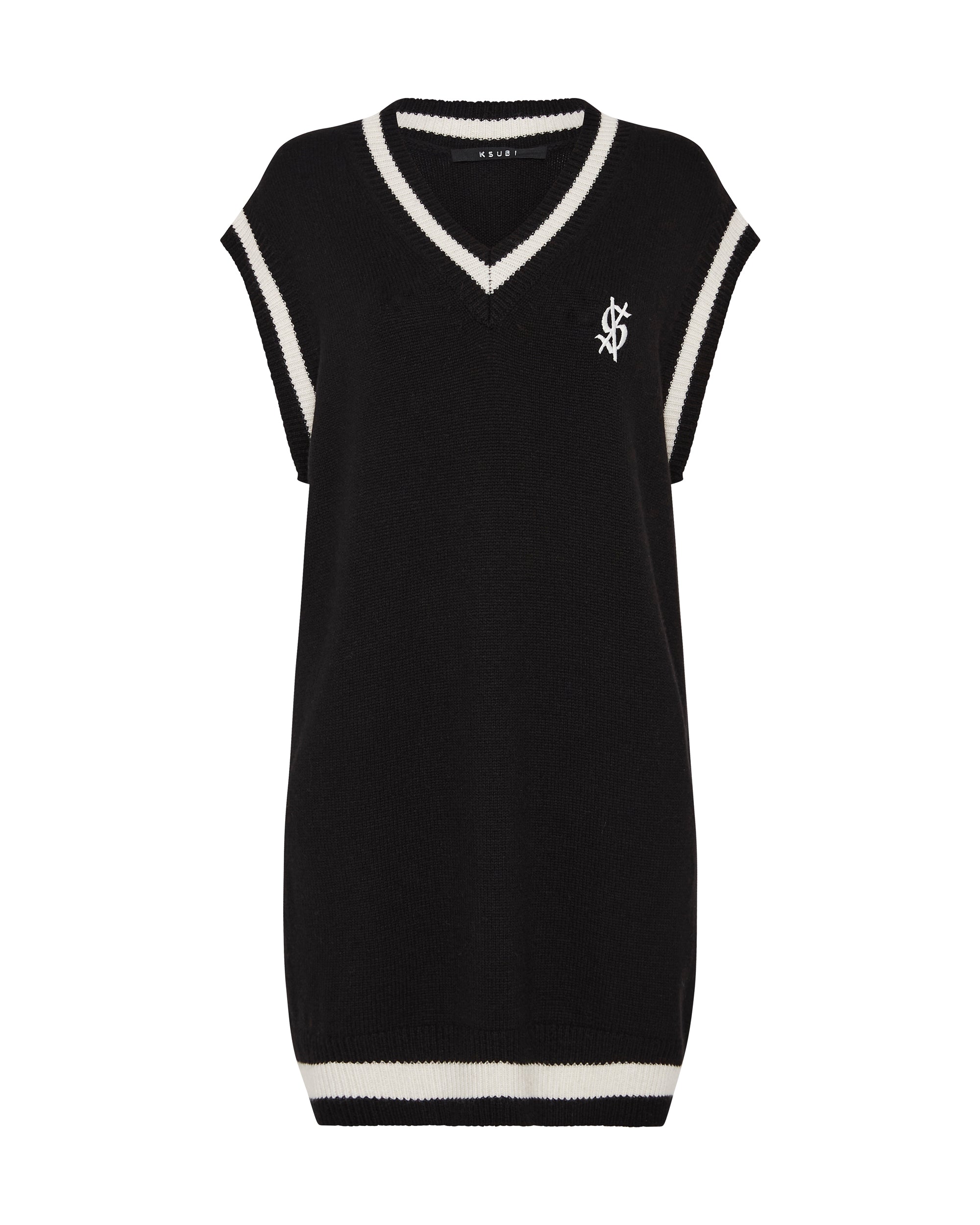 Cross Dollar Knit Dress Black - Image 6