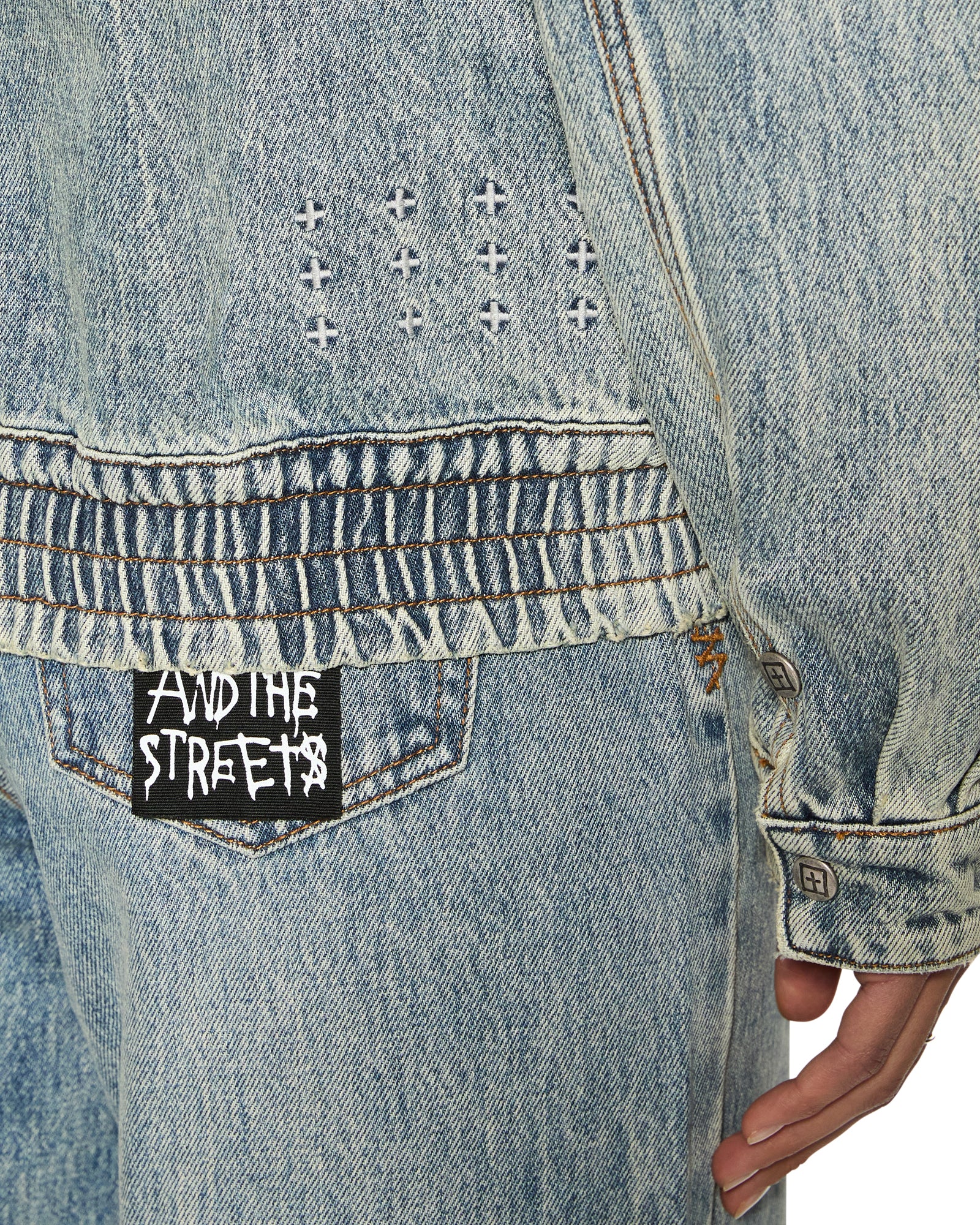 Aria Bomber Jacket Youth - Mid Blue Denim - Image 4