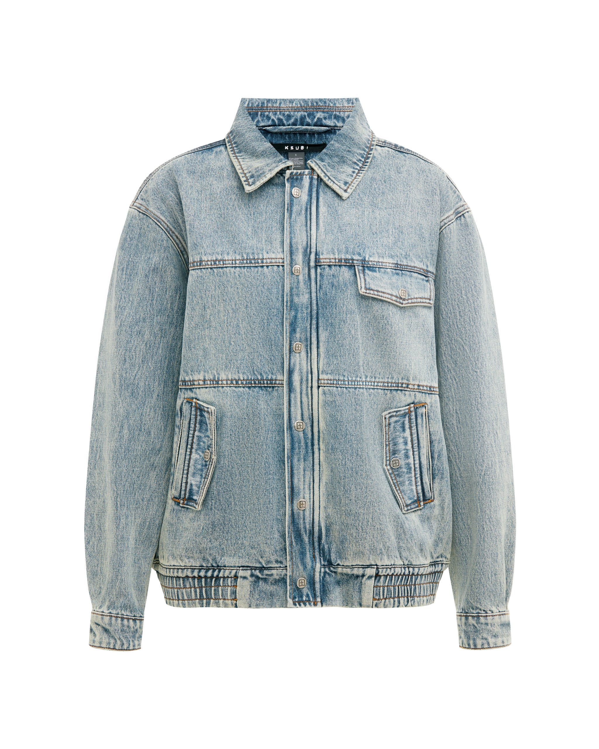 Aria Bomber Jacket Youth - Mid Blue Denim - Image 5