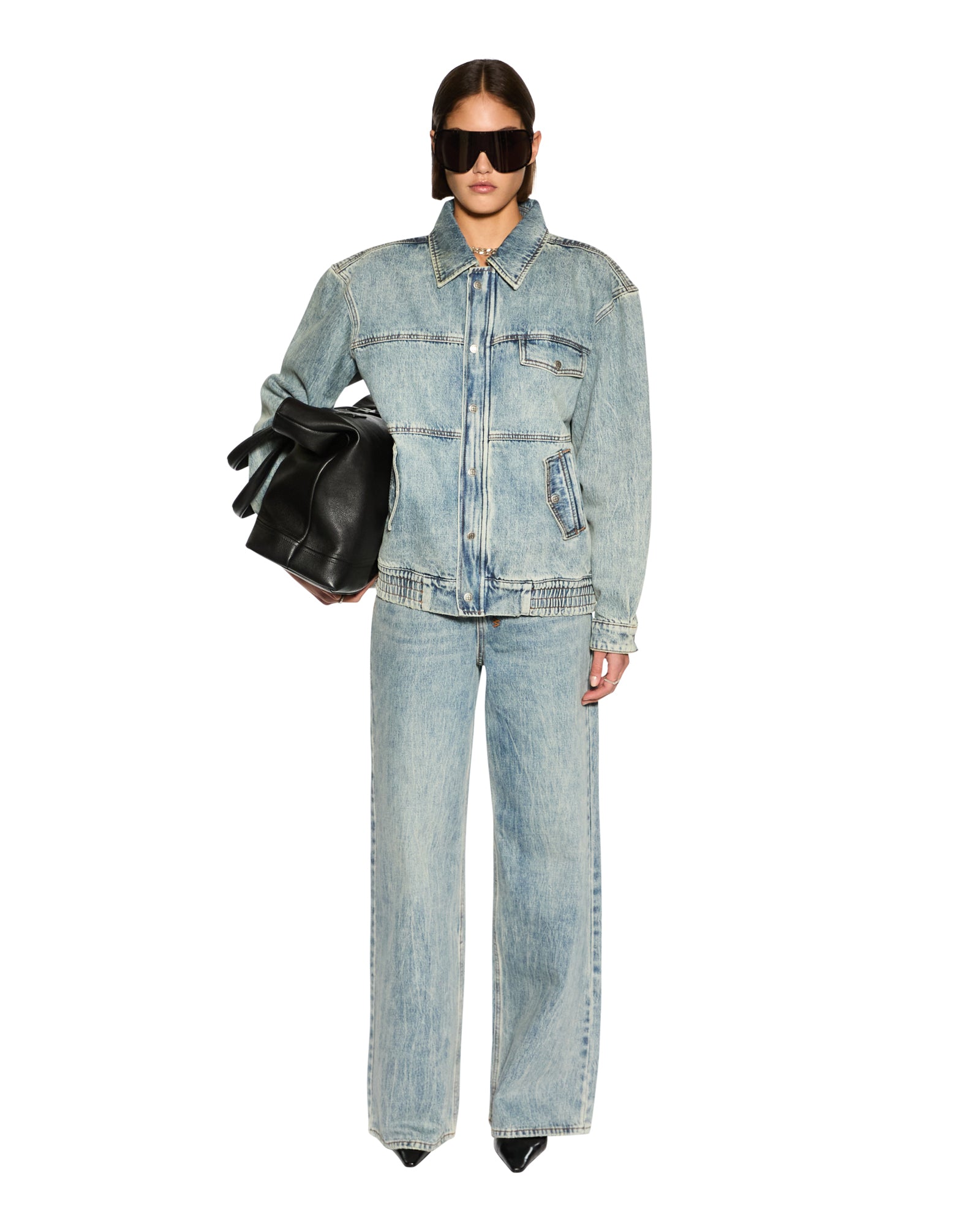 Aria Bomber Jacket Youth - Mid Blue Denim - Image 6