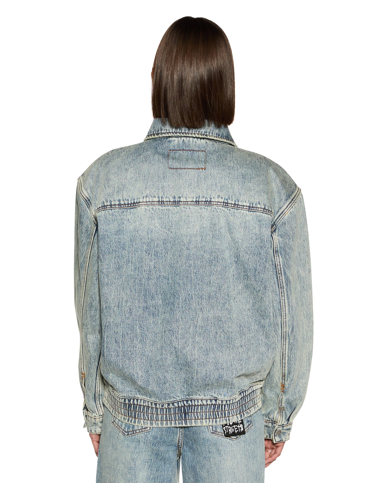Aria Bomber Jacket Youth - Mid Blue Denim - Image 7