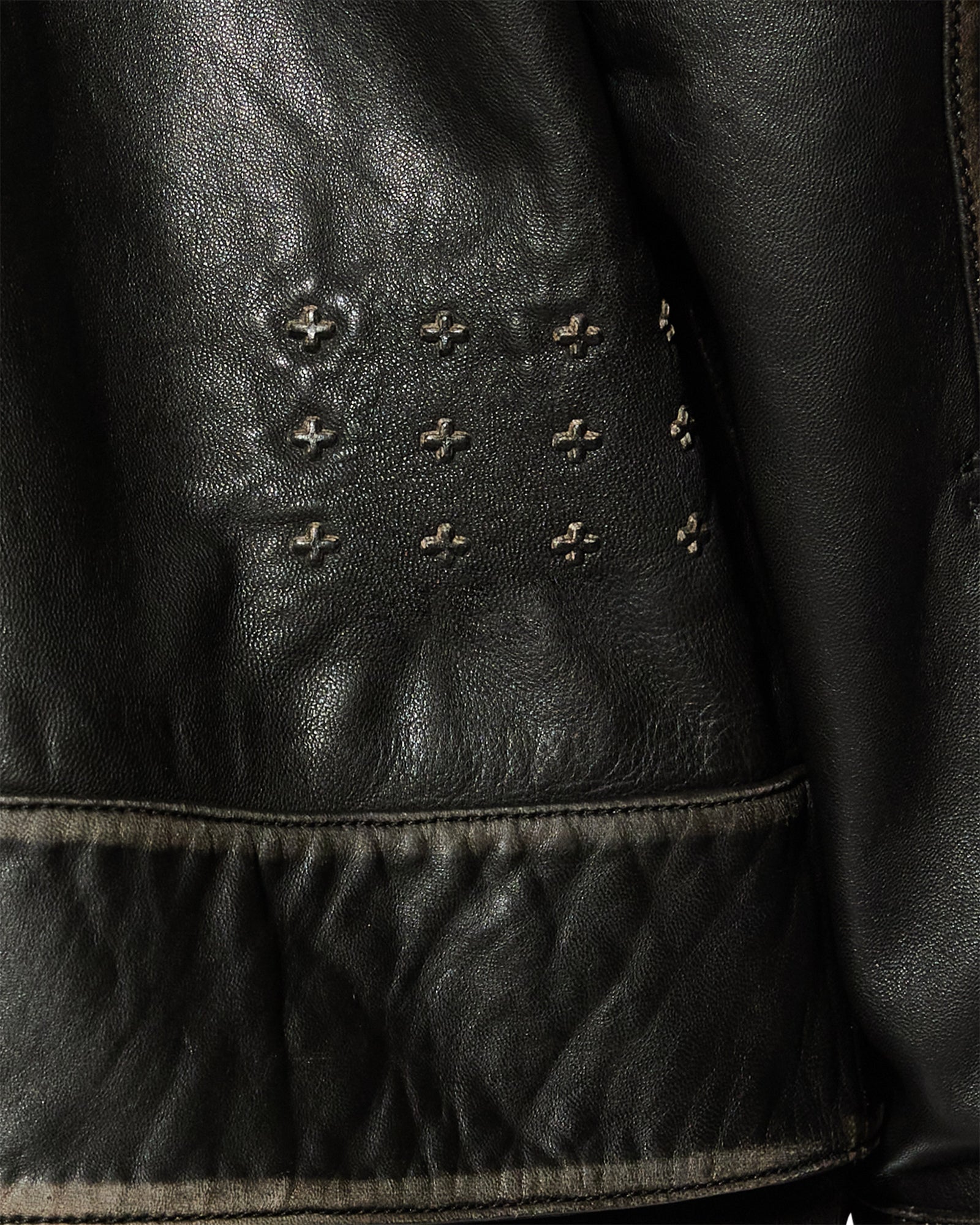 Creed Oversized Leather Jacket - Aged Black - Image 6